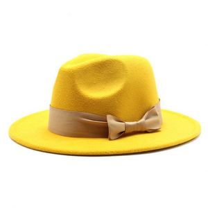 Chapeaux Fedora à large bord bicolores pour femmes et hommes, vente en gros 2022 - Product Image 5