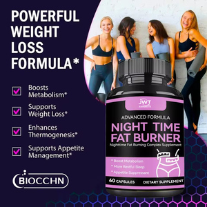 Capsules brûle-graisses nocturnes OEM, complément coupe-faim, favorise le métabolisme avec mélatonine pour favoriser le sommeil - Product Image 2