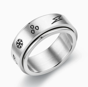Bague rotative en acier inoxydable, motif étoile et <span class=keywords><strong>lune</strong></span>, bijou minimaliste populaire pour <span class=keywords><strong>la</strong></span> décompression, vente chaude - Product Image 2