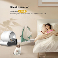 Bac à litière pour chat robot intelligent en plastique extra large de 10kg, autonettoyant automatique facile avec fonction de contrôle par application, nettoyage facile