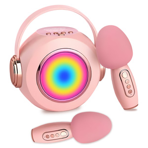 带 RGB LED 灯光的便携式音箱 迷你手持式卡拉 OK 麦克风 家用卡拉 OK 机套装 - 电池供电，适合聚会 - Product Image 6