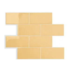 3D Wall Panels Household Use Waterproof PVC Cream Yellow Sheet Bricks Polyester Fiber Interior Decoration Wall Stickers