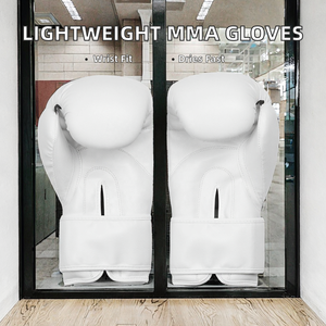 Guantes de Boxeo Profesionales de Piel Sintética Transpirable y Ligera, de Medio Dedo, de Secado Rápido, con Correa de Muñeca Ajustable, Talla L - Product Image 2