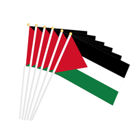 Usine en gros personnalisé 14*21cm drapeau palestinien Polyester impression numérique drapeau à main Logo personnalisé pour l'éducation