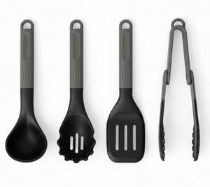 Ensemble d'ustensiles de cuisine en silicone miniatures personnalisés, 4 pièces, écologiques, de qualité alimentaire, noirs, compatibles lave-vaisselle et micro-ondes - Product Image 4