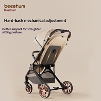 Poussette pour nouveau-né BeesHum Light Island, peut s'asseoir et se coucher, de 0 à 3 ans, en alliage d'aluminium, légère, pliable, capacité de charge de 15 kg