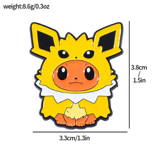 Broches de col en métal émaillé de la série Pokémon (Eevee, <span class=keywords><strong>Pikachu</strong></span>, Gengar, Charmander, Snorlax) – Vente en gros de badges mignons avec logo pour chapeaux - Product Image 4
