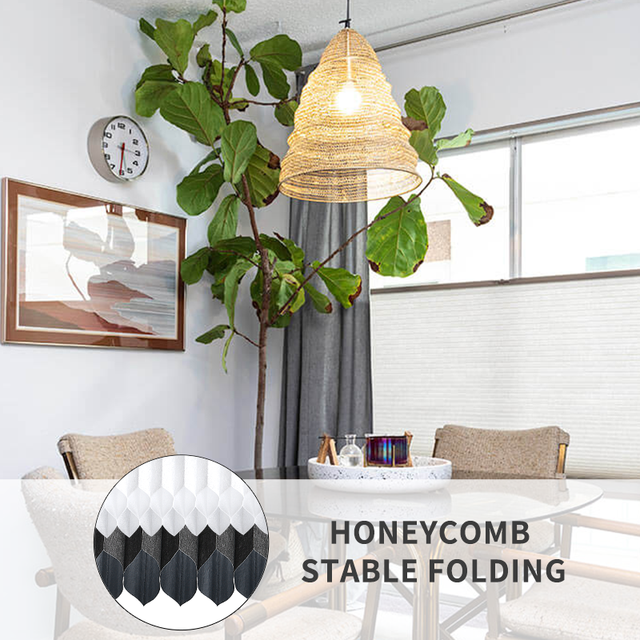 Dual Shade Motorized Electric Blackout Plain Vertical Pattern Honeycomb Blinds Built-In Fireproof UV Protection Waterproof Dual