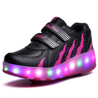 Chaussures à roulettes pour enfants, garçons et filles, avec roues amovibles, baskets de sport durables et respirantes - Cadeau de Noël ou d'anniversaire