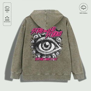 Sudadera con Capucha 100% Algodón Lavado con Estampado Gráfico de Stranger Studio, Varios Colores - Product Image 4