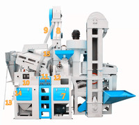 Fraiseuses à riz combinées 15-20TPD Machine de nettoyage de riz Paddy Husker Paddy Séparateur