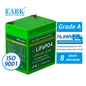Siklus dalam 3000 + siklus baterai Lithium isi ulang untuk penyimpanan energi surya perlindungan BMS bawaan 12.8V 6Ah LiFePO4 baterai - Product Image 1