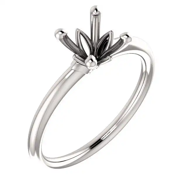 14K soild gold 3Ct Cushion Cut Semi Mount Wedding Diamond Ring clawing setting ring for customized