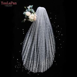 Yapan V10-1.5 लोकप्रिय मोती घूंघट 150 सेमी लंबे वाल्ट्ज उच्च गुणवत्ता वाले तुले ब्राइडल घूंघट के साथ कंघी हाथी शादी के घूंघट के साथ - Product Image 5