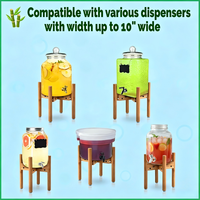 Support pour distributeur de boissons - Support réglable en bambou pour distributeurs compatibles d'eau, de boissons et de jus