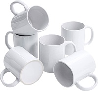 Cadeau de bricolage populaire Sublimation logo personnalisé Imprimer 11oz Tasses à café vierges blanches simples Tasse en céramique blanche pour l'impression par sublimation