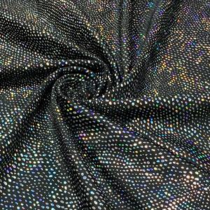 高品质神秘点全息闪光烫金金属箔聚酰胺氨纶针织面料滑冰泳衣面料 - Product Image 1
