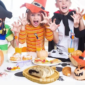 Bandeja de bambú con forma de calabaza, plato para dulces y bocadillos con temática de Halloween para decoraciones de fiestas infantiles - Product Image 3