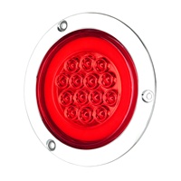 Nouveau feu arrière LED rond de 4 pouces 12-24V, faisceau haut/bas, cinq fils, clignotant central avec yeux d'ange, compatible universel camion et voiture