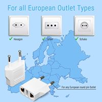 Adaptateur de prise de voyage européen Adaptateur US vers Europe Convertisseur de prise de type C Amérique États-Unis Italie Espagne Allemagne France UE, prise de courant