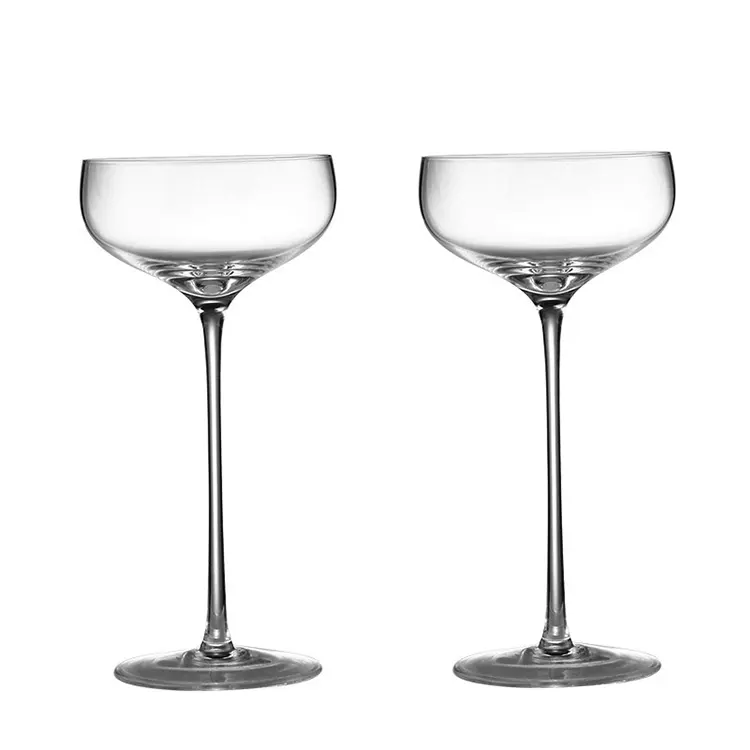 Bar liefert neue Cocktail glas schlanke und hohe Stiel Champagner Coupé Gläser Flöten in loser Schüttung