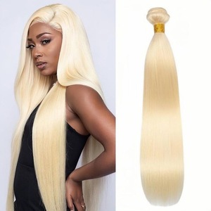 # Paquetes de Cabello Humano Virgen Remy Indio 613 Liso y Ondulado con Doble Trama a Máquina para Tejer Cabello para Mujeres, Stock de Henan, China - Product Image 4