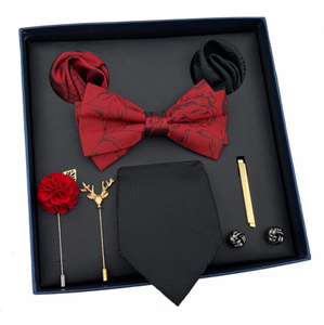 Conjunto de Corbata de Seda de Lujo Hecha a Mano con Pañuelo de Bolsillo y Lazo, con Caja de Regalo - Product Image 2