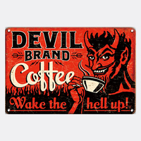Jus de café glacé plaque métallique Vintage signes en étain 20cm X 30cm décor mural rétro pour salon Bar café cuisine maison Restaurant