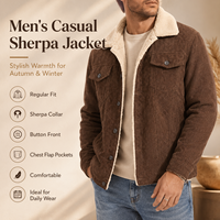 Chaqueta de Invierno Personalizada para Hombre, Forrada de Sherpa, Estilo Aviador Vintage, con Cuello de Piel Sintética, Chaqueta Bomber de Trabajo con Logotipo