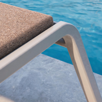 Chaise longue d'extérieur en aluminium avec dossier réglable, résistante aux intempéries, pour piscine, patio, jardin, cour arrière