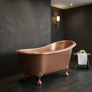Baignoire ovale autoportante en cuivre antique avec pieds en métal pour la maison, l'hôtel et le bain des adultes - Product Image 4