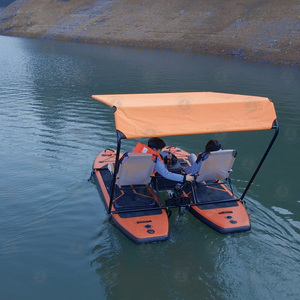 <span class=keywords><strong>Bateau</strong></span> Catamaran Gonflable Drop Stitch en Promotion pour 2 Adultes avec Auvent et Sièges – Idéal pour la Pêche et la Détente sur Lac - Product Image 6
