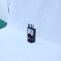 Ensemble d'outils de cheminée modernes Ripple en fer forgé, 5 pièces, pour intérieur/extérieur, avec porte-bûches, pique, pinces, balai et support pour pelle