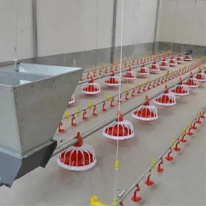 Vendita calda di pollame a gamma libera attrezzatura per allevamento di broiler alimentatore di pollo sistema automatico di alimentazione della padella per animali per broiler