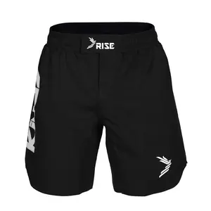 Schwarzes benutzer definiertes Logo Jiu Jitsu Kampfs horts mma kurze Grappling Shorts