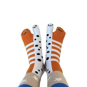 Chaussettes mi-mollet pour femmes à bout fendu, motif abstrait de morue, respirantes, style couple, chaussettes tendance - Product Image 4
