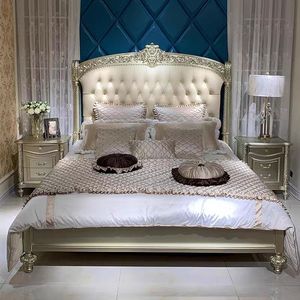 Muebles <span class=keywords><strong>de</strong></span> dormitorio <span class=keywords><strong>de</strong></span> madera maciza <span class=keywords><strong>de</strong></span> estilo francés con mechones <span class=keywords><strong>de</strong></span> cuero 2025, cama <span class=keywords><strong>de</strong></span> matrimonio con camas <span class=keywords><strong>de</strong></span> madera elegantes curvas <span class=keywords><strong>de</strong></span> abedul - Product Image 2