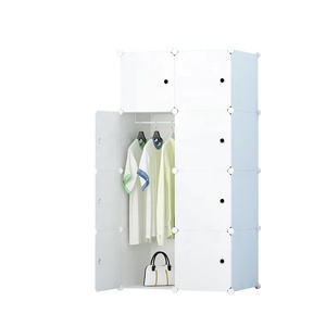 Armadio Contenitore in <span class=keywords><strong>Plastica</strong></span> Fai da Te a 8 Cubi, Pieghevole ed Estensibile, con Design Moderno di Alta Qualità Salvaspazio per Camera da Letto e Soggiorno - Product Image 3
