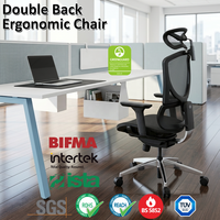 Chaise de bureau ergonomique moderne en maille pour manager, inclinable, accoudoirs à commande filaire 4D, pivotante, vérin à gaz classe IV, verrouillage d'inclinaison, pour bureau à domicile, certifiée BIFMA