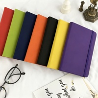 Carnet de planification à couverture rigide PU 7 couleurs avec élastique A6 – Cadeau DIY style Morandi réfléchit pour étudiants