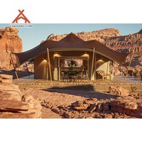 Tente de glamping de luxe Kawagebo Kamp (KK) pour événements, en toile imperméable PVC/PVDF, double grande tente safari quatre saisons