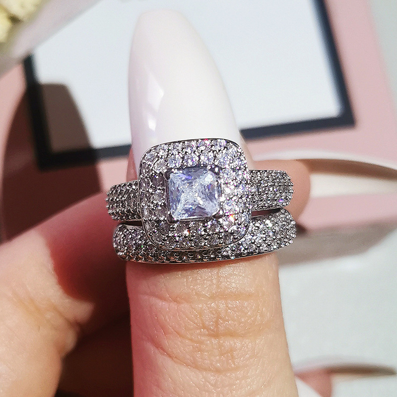 Classic 316 Stainless Steel 3 Princess CZ Wedding Ring – LA NY Jewelry