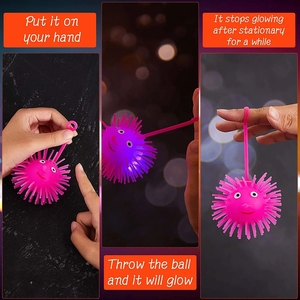2025 LED Puffer <b>Ball</b> Glowing Flashing <b>Ball</b> Sensory Toy <b>Squeeze</b> Stress Flashing LED Light up Spiky TPR Hedgehog Puffer <b>Ball</b> Toys - Product Image 4