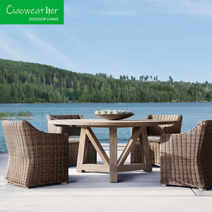 Hiện Đại Đơn Giản Mới Nhất Ăn Uống Ghế Mây Patio Phòng Chờ Đặt Ngoài Trời Wicker Cuộc Trò Chuyện Bộ Mây Vườn Góc Ăn Bộ - Product Image 5