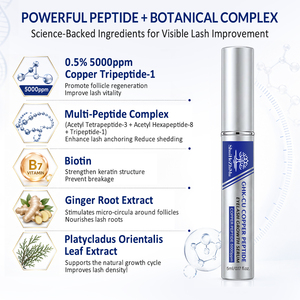 Suero de Crecimiento de Pestañas con Péptidos de Cobre GHK-Cu OEM, Suero de Péptidos de Cobre de Crecimiento Rápido, Potenciador de Pestañas Más Largas y Voluminosas, Marca Privada - Product Image 3