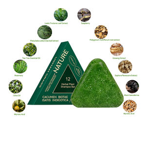 Натуральное мыло-шампунь Seven Cypress Leaf с травой усмана для укрепления волос и против выпадения, эффективное средство для мытья волос - Product Image 1