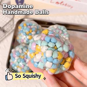 TPR <b>Bead</b> Ball Squishy Toy Colorful Foam Filled Squeeze Stress Relief Ball Sensory Fidget Toy Macaron Party Favor Desk Decor - Product Image 3