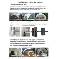 Nouvel arrivage Tente dôme pour glamping avec lucarne et fenêtres d'aération Tente de mariage multicolore coupe-vent pour glamping Nature Resort