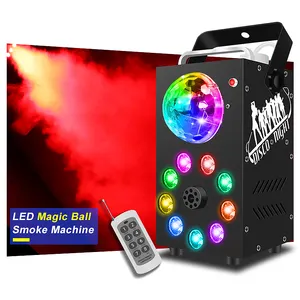 SHTX Mini 700W LED Fog Machine With Disco Ball Light For Halloween Christmas Wedding Party 600w RGB Smoke Machine Remote Control