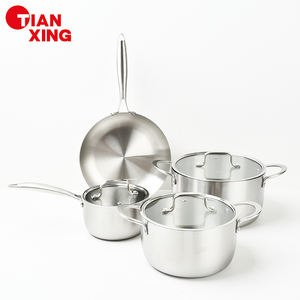 Vente en gros en usine marmite à soupe 3 plis en acier inoxydable casserole <span class=keywords><strong>poêle</strong></span> à frire batterie de cuisine antiadhésive ensemble de casseroles et poêles - Product Image 1